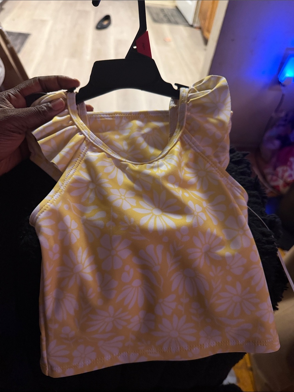 wonder nation Yellow and White Daisy Swim Tank